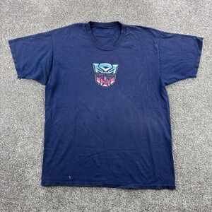 Vintage Transformers Autobots Mens XL Navy Blue Faded Distressed Center Logo